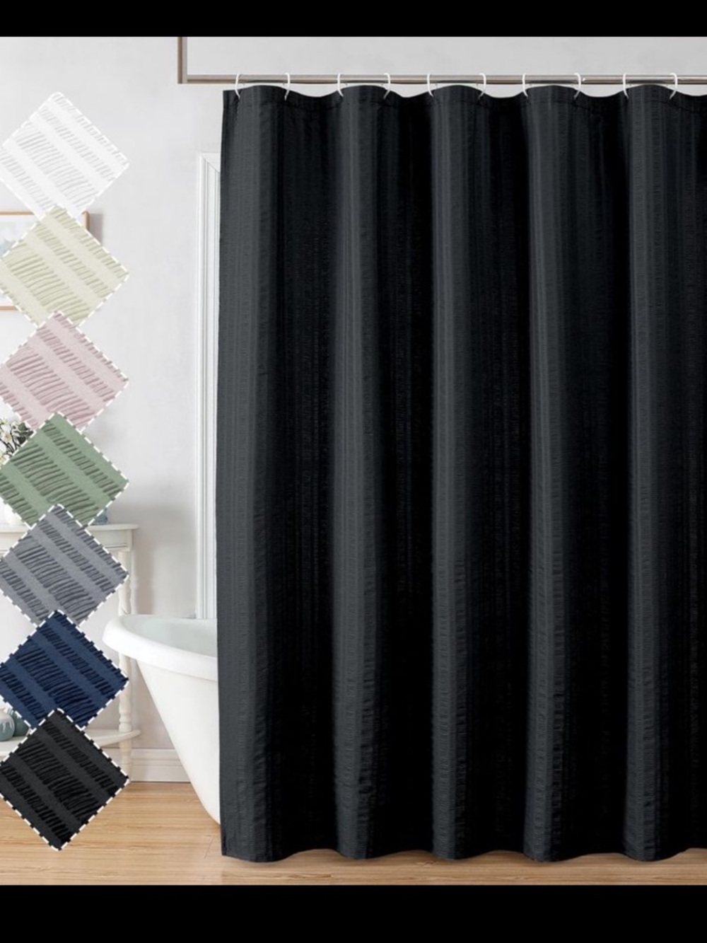 Aiyufeng Moga 3D Embossed Waterproof Fabric Shower Curtain Hotel Quality